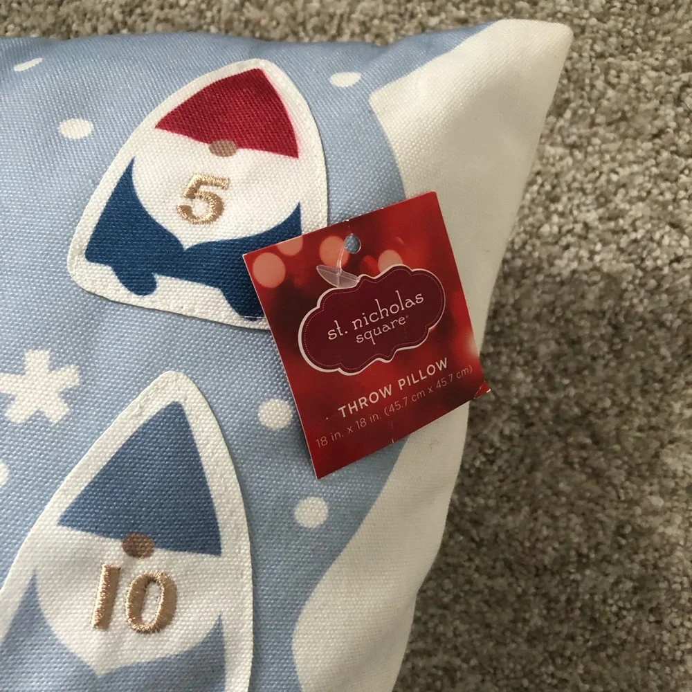 New 2 pieces bundle lot St Nicholas Gnomes Advent Calendar holiday Throw Pillows
